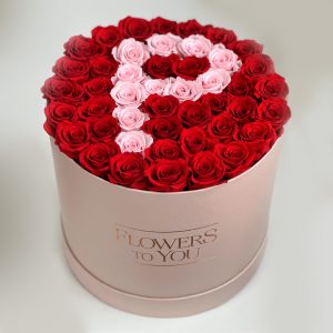 Flower Box Grande Personalizada com Mini Rosas - Letra